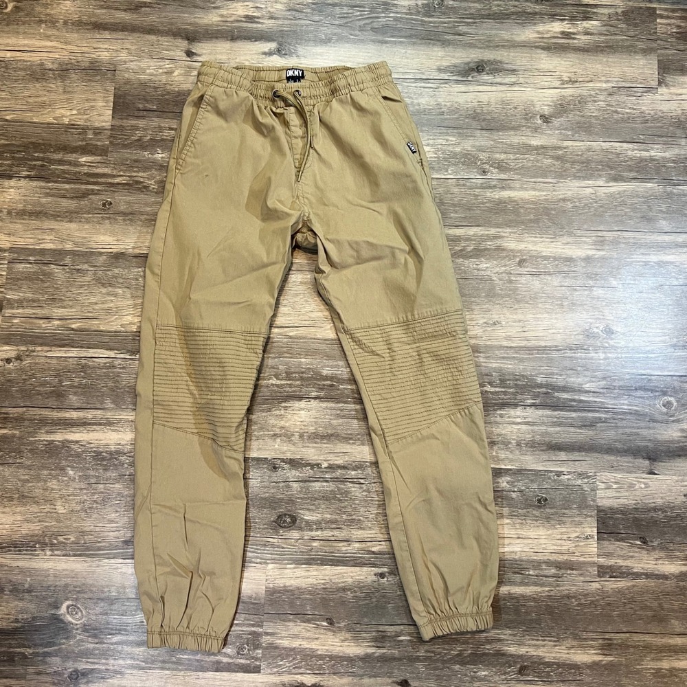 DKNY‎ Streetwear Khaki Moto Jogger Pants Youth Streetwear Elastic Waist
